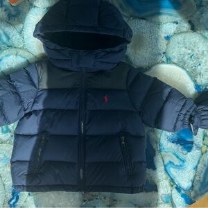 Ralph Lauren Navy Down Puffer Jacket 9 months